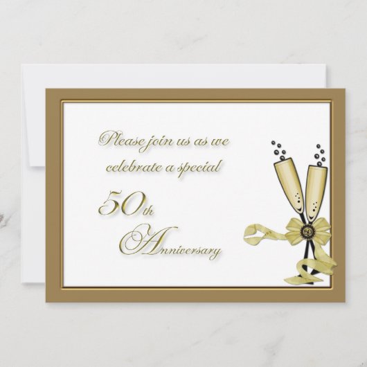 Uitnodiging 50ste verjaardag met Champagne (Voorkant)