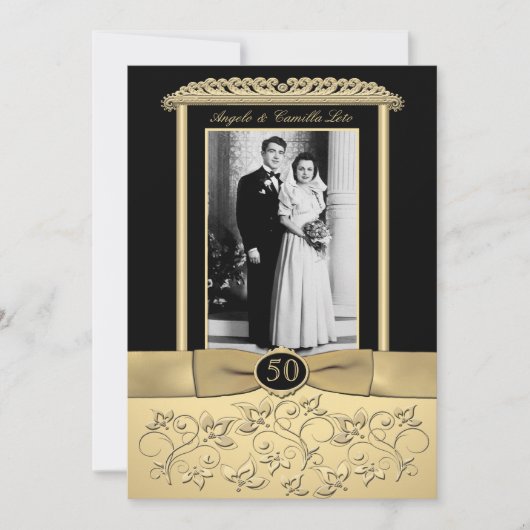 Uitnodiging 50ste verjaardag met foto-inzet (Voorkant)