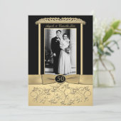 Uitnodiging 50ste verjaardag met foto-inzet (Staand voorkant)