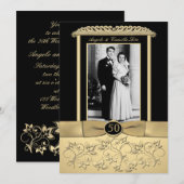 Uitnodiging 50ste verjaardag met foto-inzet (Voorkant / Achterkant)