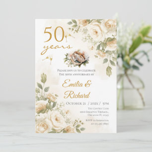 Uitnodiging 50ste verjaardag met ringen en w