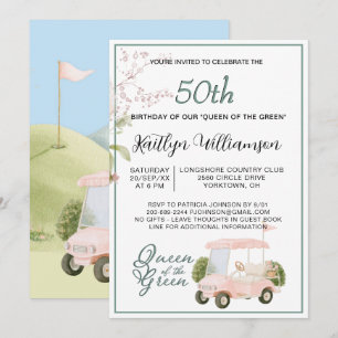 Uitnodiging 50ste verjaardagsfeest Damesgolfer The