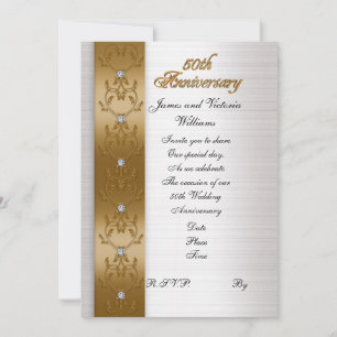 Uitnodiging 50ste verjaardagsfeest elegant goud