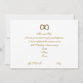 Uitnodiging 50ste verjaardagsfeest gouden satijnen (Achterkant)