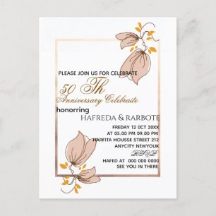 Uitnodiging 50ste verjaardagsfeest, groen wedding 