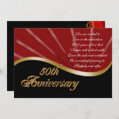 Uitnodiging 50ste verjaardagsfeest trouwdag goud r (Voorkant / Achterkant)