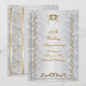 Uitnodiging 50ste verjaardagsfeestje Victoriaanse  (Voorkant / Achterkant)