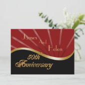 Uitnodiging 50ste verlichting feest huwelijksjubil (Staand voorkant)