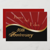 Uitnodiging 50ste verlichting feest huwelijksjubil (Voorkant / Achterkant)