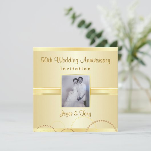 Uitnodiging 50ste verlichtingsparty - Foto optione (Staand voorkant)