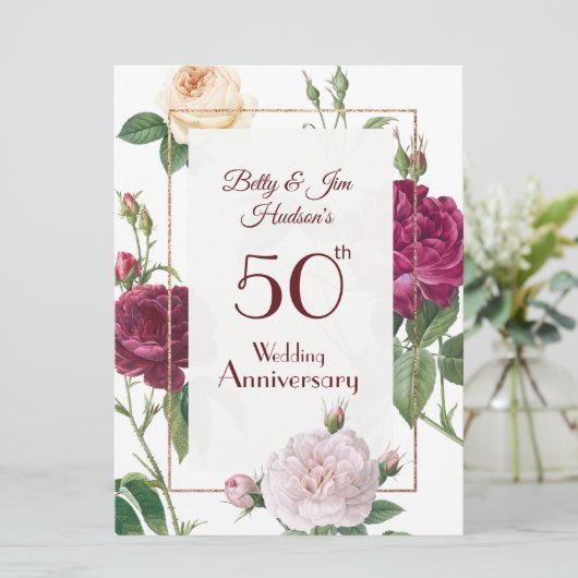 Uitnodiging 50ste verparty (Staand voorkant)