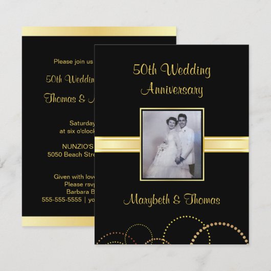 Uitnodiging 50ste verparty - Foto optioneel (Voorkant / Achterkant)
