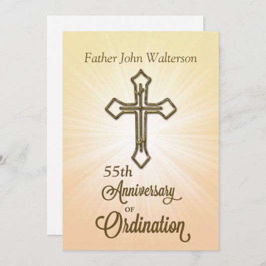 Uitnodiging, 55e Jubileum van Ordinatie Kaart (Voorkant / Achterkant)