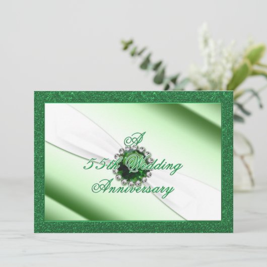 Uitnodiging 55e trouwdagjubileum (Staand voorkant)