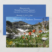 Uitnodiging 5-jarig huwelijksjubileum, wilde bloem (Voorkant / Achterkant)