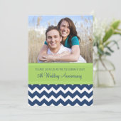 Uitnodiging 5-jarig jubileum groen blauw (Staand voorkant)