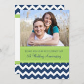 Uitnodiging 5-jarig jubileum groen blauw (Voorkant / Achterkant)