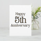 Uitnodiging 5e trouwdag (Staand voorkant)