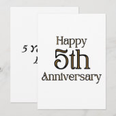 Uitnodiging 5e trouwdag (Voorkant / Achterkant)