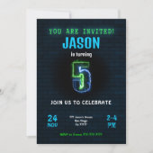 Uitnodiging 5e verjaardag jongen (Voorkant)