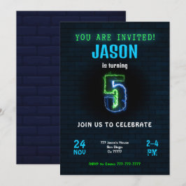 Uitnodiging 5e verjaardag jongen
