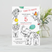 Uitnodiging 5e verjaardag met grappig schattig die