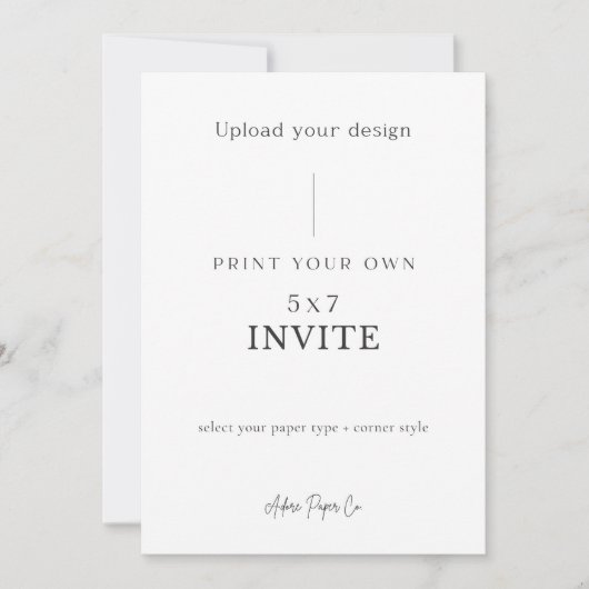 Uitnodiging 5x7: Upload uw eigen bestand (Voorkant)