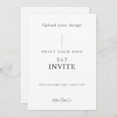 Uitnodiging 5x7: Upload uw eigen bestand (Voorkant / Achterkant)