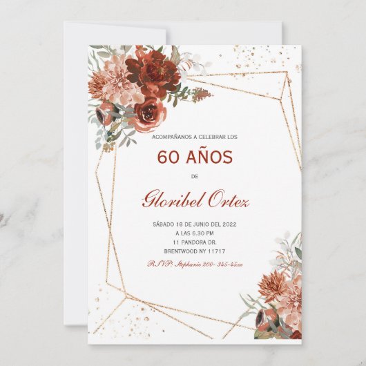 Uitnodiging 60 Jaar Vrouw (Voorkant)