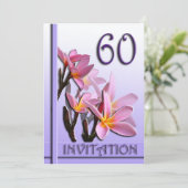 Uitnodiging 60-jarig huwelijksfeest Frangipani (Staand voorkant)