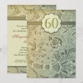 Uitnodiging 60-jarig huwelijksjubileum vintage ont (Voorkant / Achterkant)