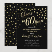 Uitnodiging 60-jarig huwelijksjubileum - Zwart & G (Voorkant / Achterkant)