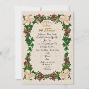 uitnodiging 60-jarig jubileumfeest rozen