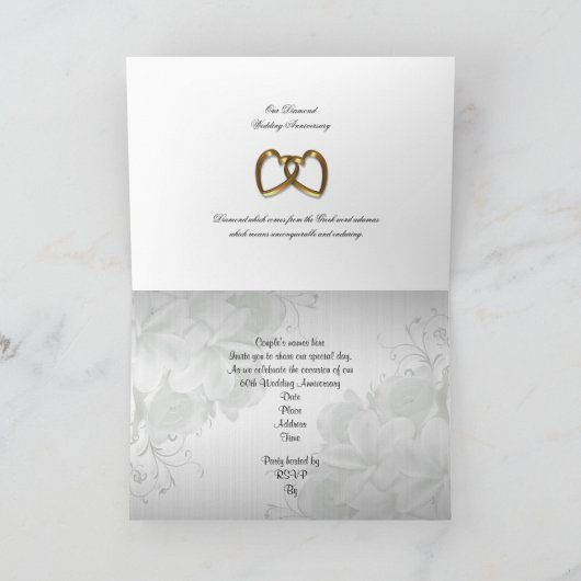 Uitnodiging 60-jarig jubileumfeest witte rozen (Binnen)