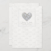 Uitnodiging 60e diamanten bruiloft hart (Voorkant / Achterkant)