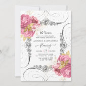 Uitnodiging 60e Diamanten Huwelijksjubileum Feest (Voorkant)