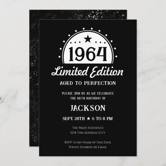 Uitnodiging 60e verjaardag Limited Edition (Voorkant / Achterkant)
