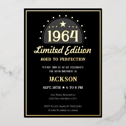 Uitnodiging 60e verjaardag Limited Edition (Voorkant)