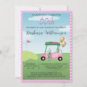 Uitnodiging 60e verjaardagsfeest damesgolfer thema