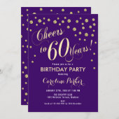 Uitnodiging 60e verlichting - Goud Paars (Voorkant / Achterkant)
