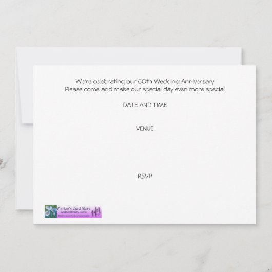 Uitnodiging 60ste huwelijksjubileum Freesias (Achterkant)