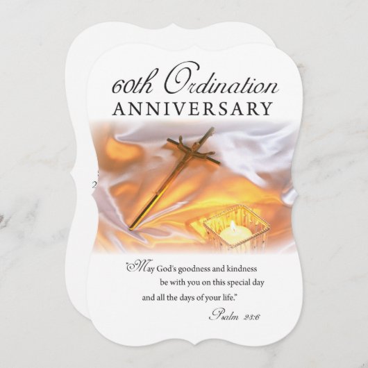 Uitnodiging 60th Ordination Jubileum, Cross, can (Voorkant / Achterkant)