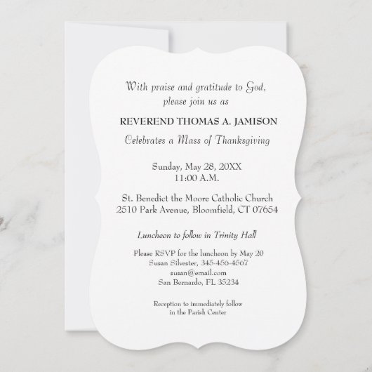 Uitnodiging 60th Ordination Jubileum, Cross, can (Achterkant)