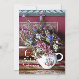 Uitnodiging 65e trouwdagjubileum Vintage theepot