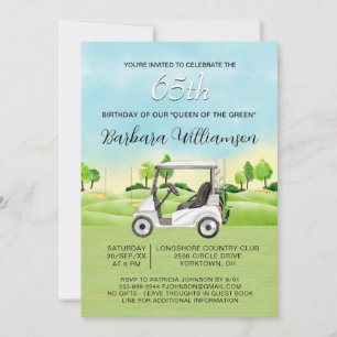 Uitnodiging 65e verjaardagsfeest Dame Golfer Thema