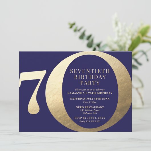 Uitnodiging 70-jarig bedrijfsjubileum (Staand voorkant)