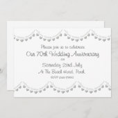 Uitnodiging 70-jarig huwelijksjubileum in platinum (Voorkant / Achterkant)