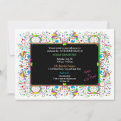 Uitnodiging, 70e verjaardag, levendige kleuren kaart (Achterkant)