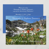 Uitnodiging 75ste huwelijksverjaardag, wilde bloem (Voorkant / Achterkant)