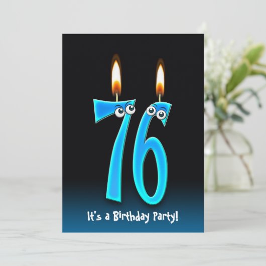 Uitnodiging 76ste verjaardagsfeest (Staand voorkant)